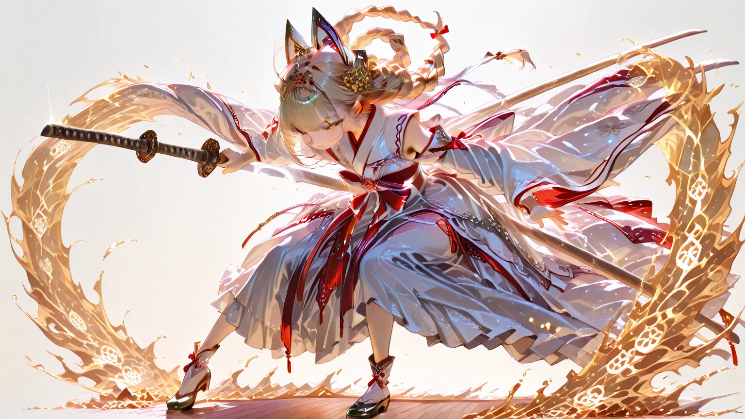 kaguya otsutsuki sitting down , gold hair, golden horns, blue eyes (tenseigan), gold third eye, gold gown