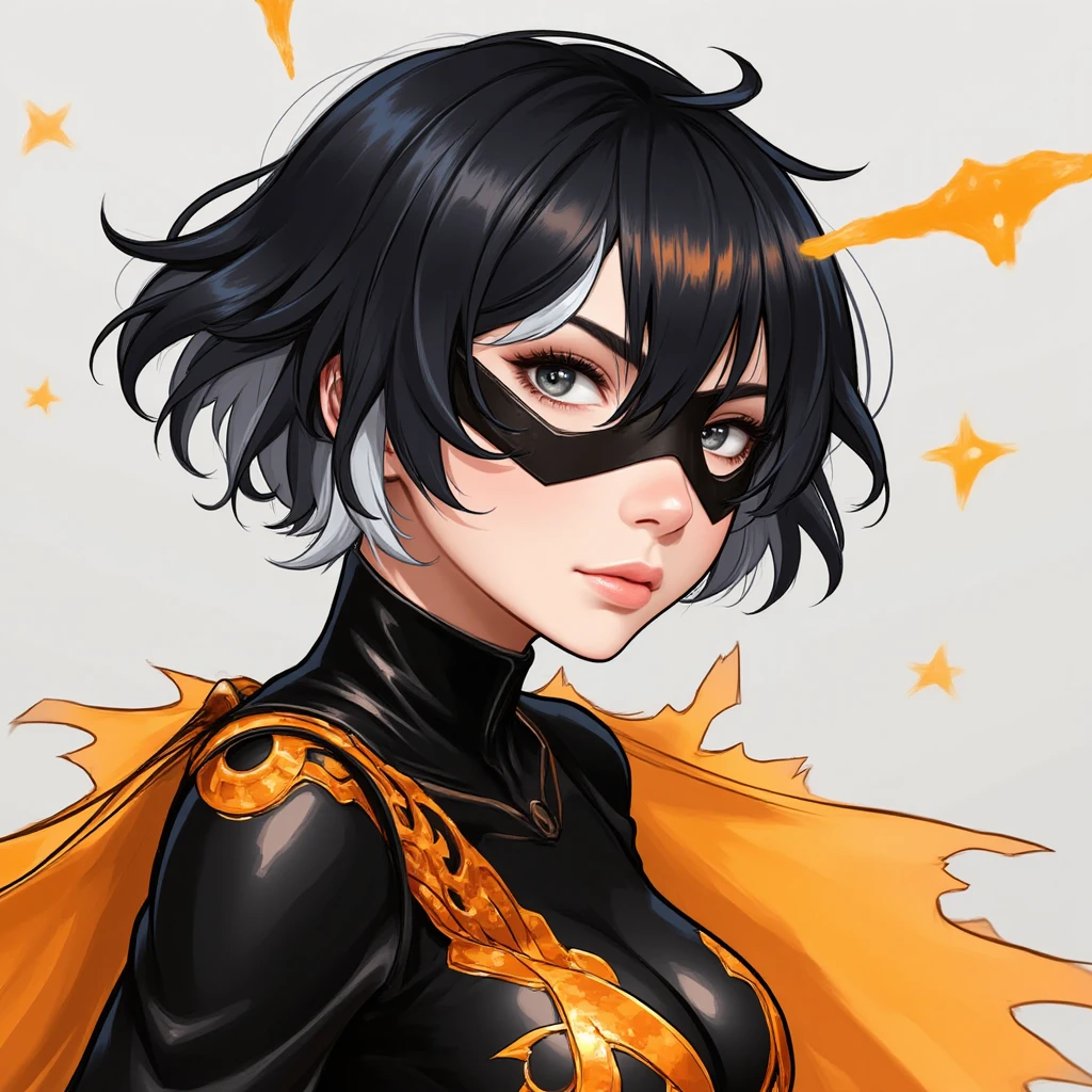 Character sheet list, concept arts, neon, multiple poses and expressions, short stature, knee length portrait, insect girl, dark black skin, black skin, smooth chitinous skin, ((dividing lines on skin)), long black hair, (long messy hair) , yellow eyes, many eyes, articulated body, dark modernistic landscapes in pale green and gray steel lights, highly detailed art, many details
