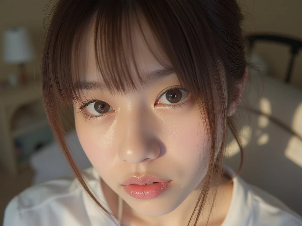   mouth, Highest quality, High resolution, detailed , Perfect , detailed,  the tip of the ,  , A little how on the tip,  ,, / how, Pinch Perspective,  , Watch as they wake up from their sleep and give you a , Give me a  on my body, ,Completely 、、A large amount of white fluid comes out of the 、My face is covered in sticky white liquid、A large amount of  drips from the mouth、、、Completely 、