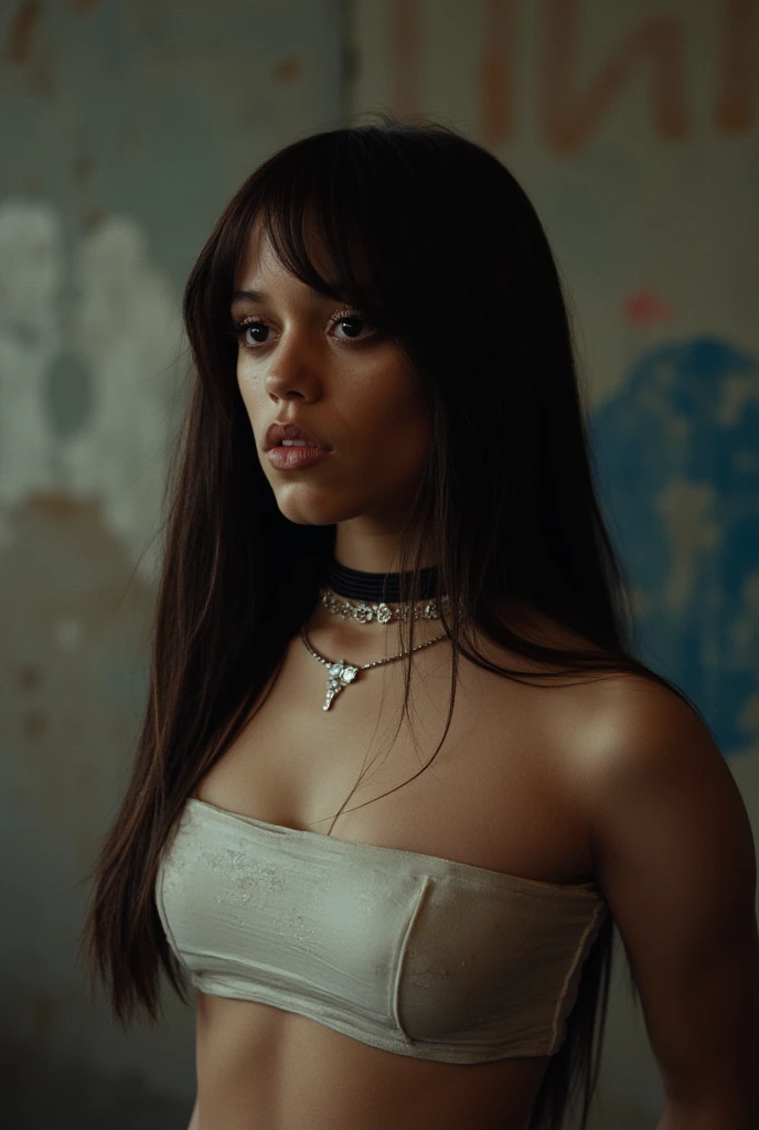 Short hair slim Rihanna  in school with crop 