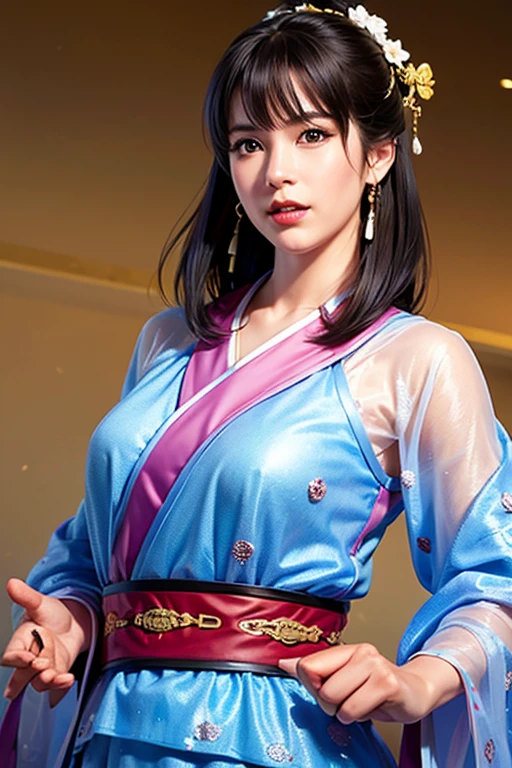 (((masterpiece))), 4K resolution, Very detailed, (((Very detailed eyes))), Detailed background, light, Crystal clear eyes, high quality, high resolution, Ultra Detailed, 8K, best quality, masterpiece, high resolution, best quality, 1girl solo, Kamisato_Ayaka, sit, from above, Looking at the audience, A faint smile, Wading, Wet hair, night, Poolside, Japanese hot spring