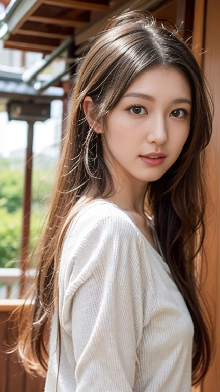 ((Best Quality, 8k, Sharp Focus, 35mm Lens, Masterpiece: 1.2, Natural Light, Ultimate Girl, Highly Detailed Facial Textures)), (Shoulder Knit Sweater), (), (Park: 1.2 )), , highly detailed facial textures, detailed beauty makeup:1.2, double eyelids, ultra-detailed skin, navel, Grinning, medium hair, looking at viewer,