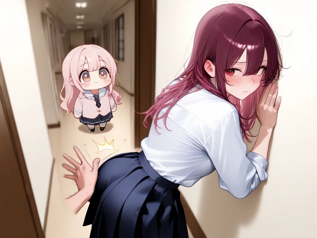 , extremely detailed CG unity 8k wallpaper, strong  expression,(sharp eye:1.2),(scowl:1.1), (embarrassed,blush:1.3), (steam:1.1),(wet:0.8),(sweat:0.8),(trembling:1.3) ,(parted lips:1.3),(harf open eyes:1.4),(feeling weak:1.5), (masterpiece, top quality, best quality, highly detailed:1.6), colorful, 2girls, Ponytail, full body, (((spread ))), crotch grab, (girl trembling with ), , , peeing self, A lot of , having an accident,  running down legs, ((( stream))), ( puddle),  stain, peeing, blush, trembling, embarrassed, Are crying, Yellow , ((leaking )), leaning forward, Shaking one's shoulders, Breaking a sweat on forehead, wetting self,  insertion, catheter, A catheter is inserted into the 