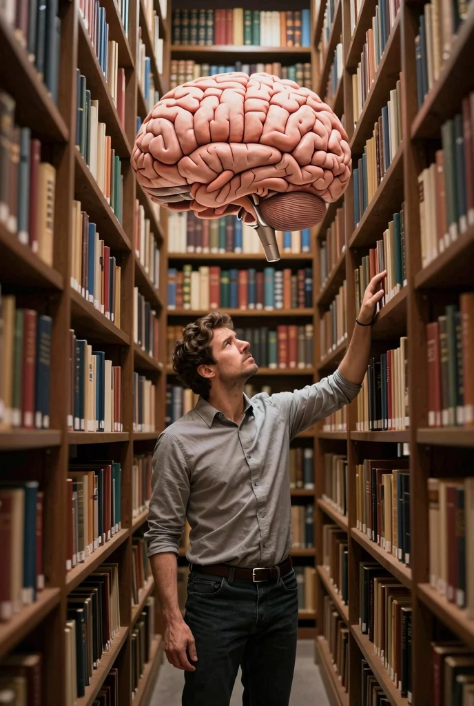 A young male twink, cute, beautiful, soft, with a beautiful face with make-up and blush, and black hair, and his eyes have dark circles under them. He is wearing a long-sleeved aquamarine shirt and white jeans. He is in the Faculty of Medicine, studying on the blackboard with brain  written on it, and on his desk are scientific medical books.  And manuscripts of brain 