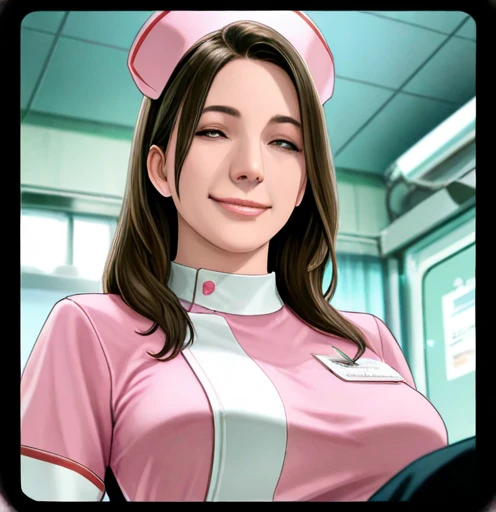 Mature women with long brown hair with lipstick , gentle eyes, holding herbs and preforming first aid , manga page with panels and dialogue    