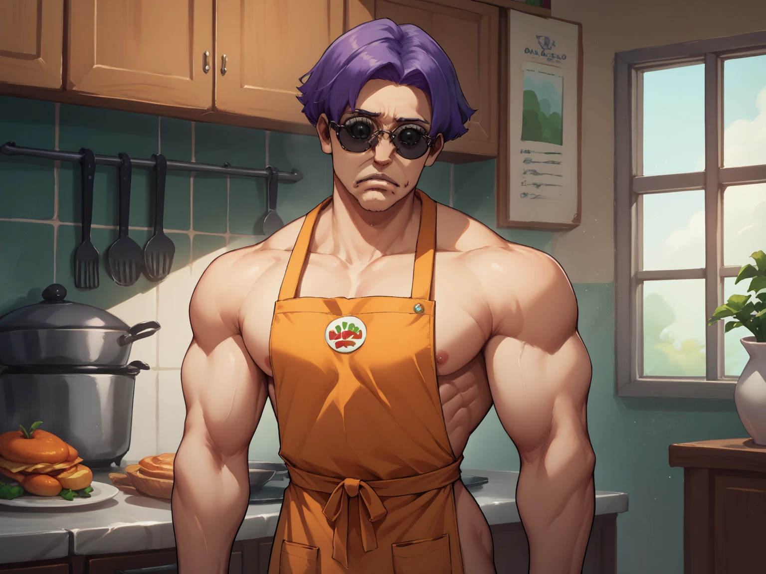 very big power house muscle woman big biceps eats food