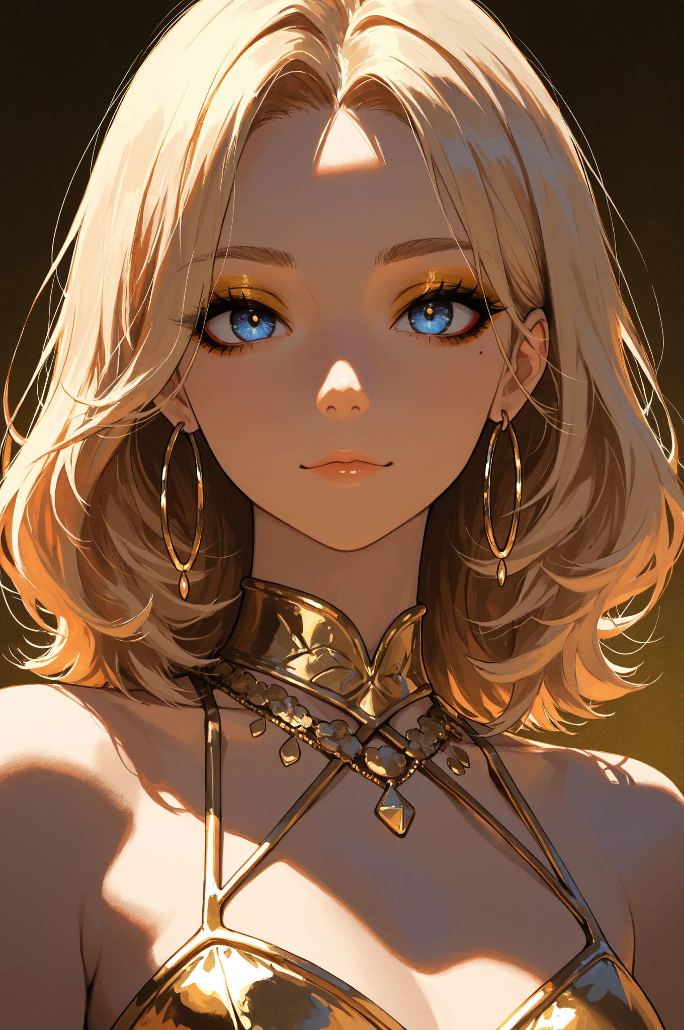 masterpiece、Highest Quality、Ultra High Definition、photorealistic、8K UHD、Super Detail、close to face with 、Focus on the eyes、blue and golden eyes、A color with extreme emphasis on gold and blue、Eyes drawn in incredible detail、Ultra high definition animation CG、Realistic eye texture、cinematic light、Visiosomni