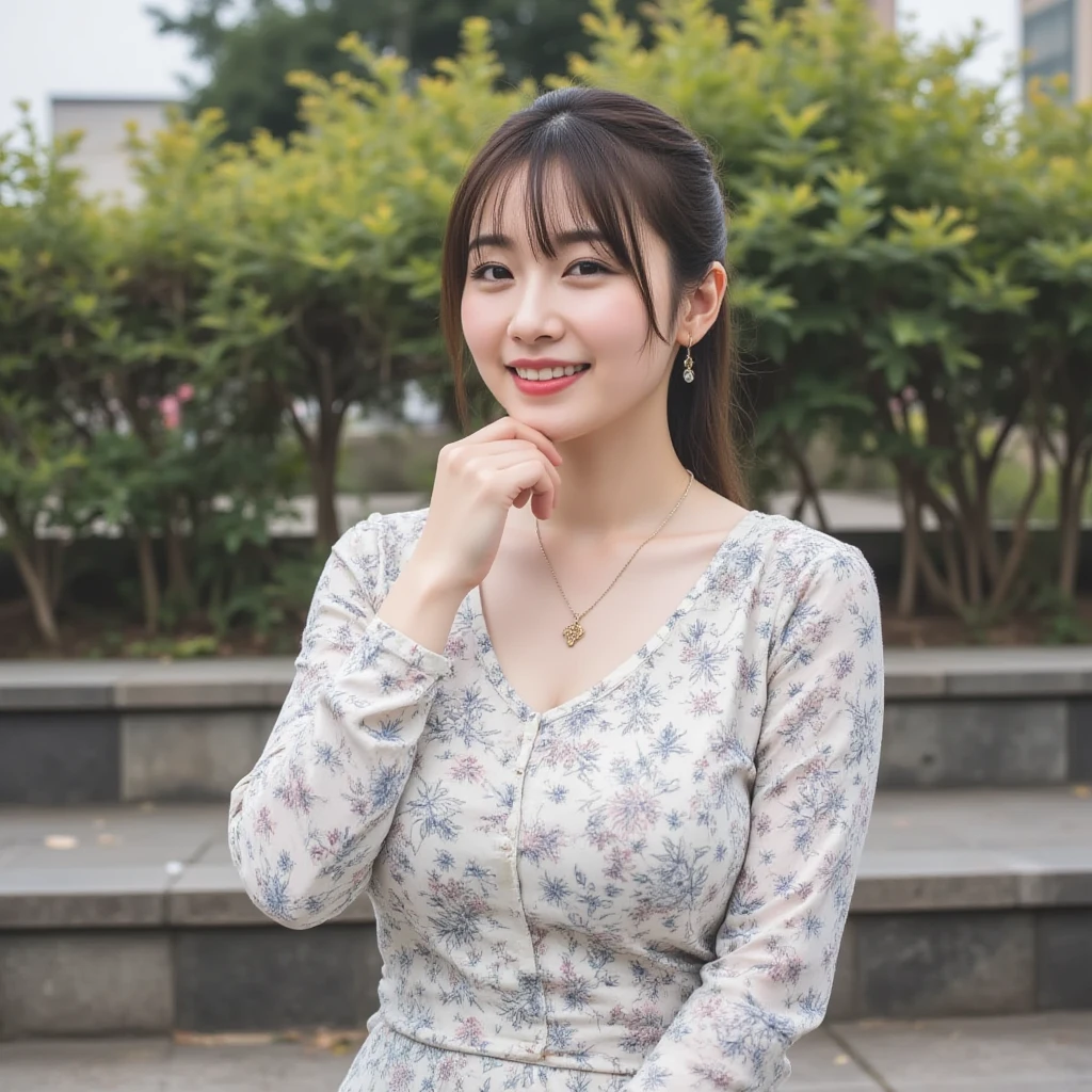 masterpiece, best quality, soft light, Ridiculous, 1 girl, focus only,，cleavage，adult, Dentate skin, perfect face, puffy face, pretty face, big eyes, puffy eyes, perfect eyes, eyelash, Hu Tao (Genshin Impact) from Genshin Impact, outdoor, bamboo forest, 8K, ultra high definition, high dynamic range, (masterpiece:1. 5), (best quality:1. 5)