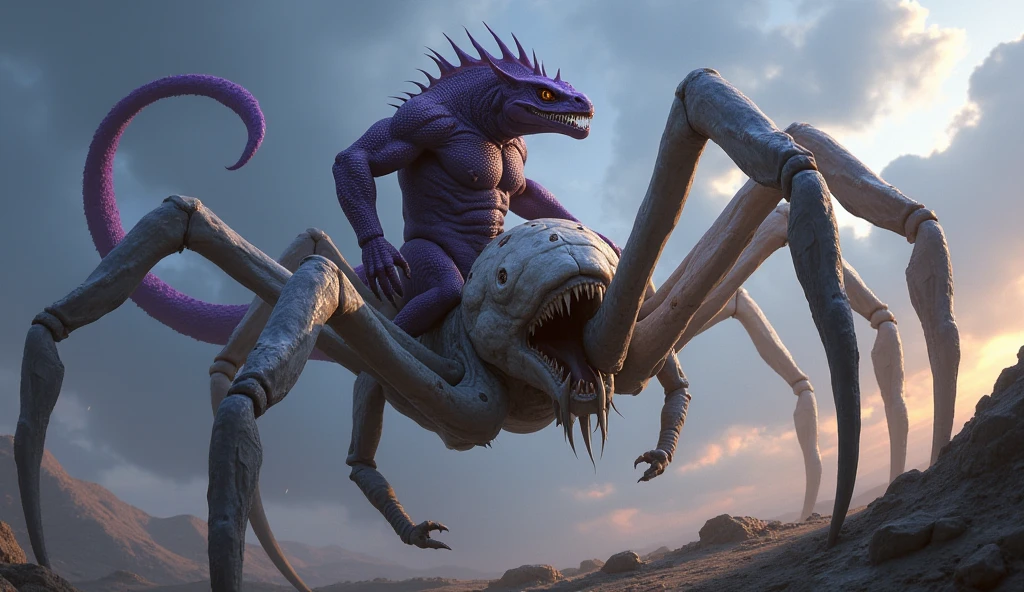 (duo), male anthro tyrannosaurus and female raptor, female , , detailed hands, , palacd, best art, masterpiece, quality, muscular male, side view, masterpiece, 2023, best quality, high quality, absurd res, hi res, detailed, concept art, by taran fiddler, laying