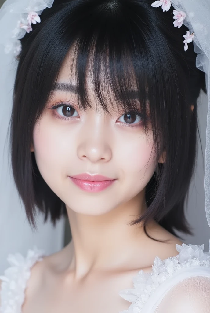 masterpiece, Black Hair,Highest quality, figure, Ultra-detailed, finely, High resolution, short hair,Color Lip, cute,cute