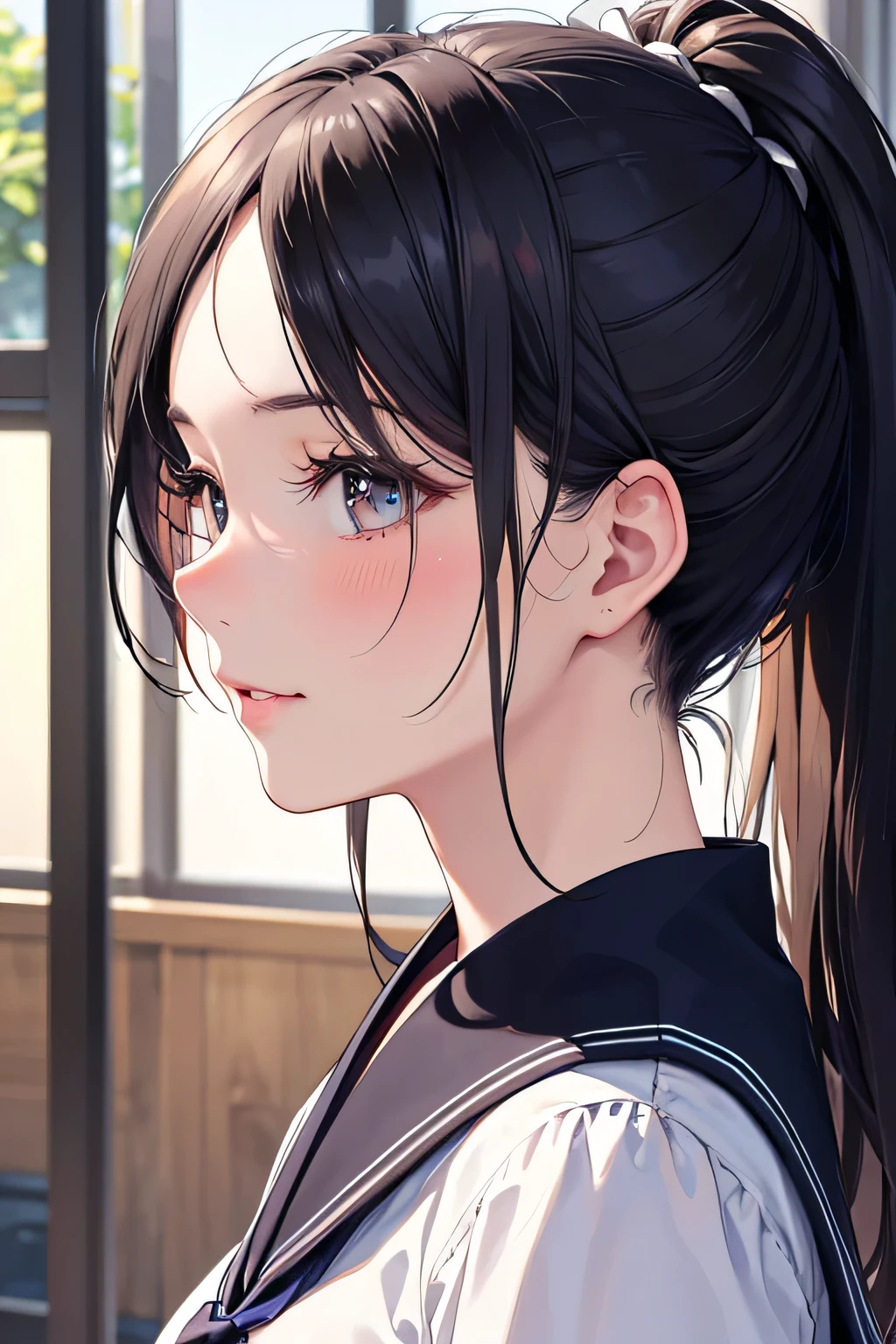 a close up of a woman with a ponytail in a white top, beautiful south korean woman, gorgeous young korean woman, korean girl, beautiful asian girl, beautiful young korean woman, gorgeous chinese model, chinese girl, korean woman, japanese model, dilraba dilmurat, beautiful asian woman, xision wu, wenfei ye, a cute young woman