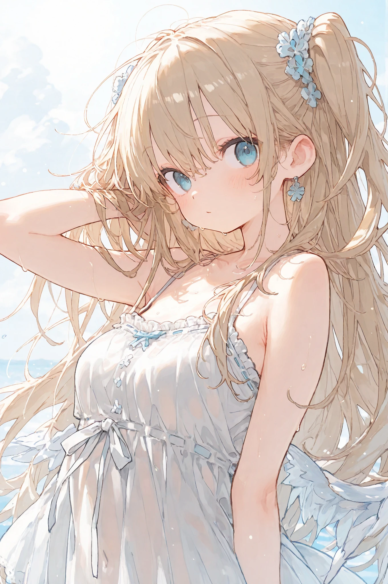 Official art using high-quality hand-drawn watercolor sketch techniques. (best quality,4k,8k,highres,masterpiece:1.2),ultra-detailed,beautiful detailed eyes,A girl with beautiful eyes, everyone, beautiful anime girl, cute anime girl, smooth anime art, anime style, elegant colors, soft lighting, delicate beautiful eyes, very coquettish, (beautiful large :1.2), (correct hands:1.2),