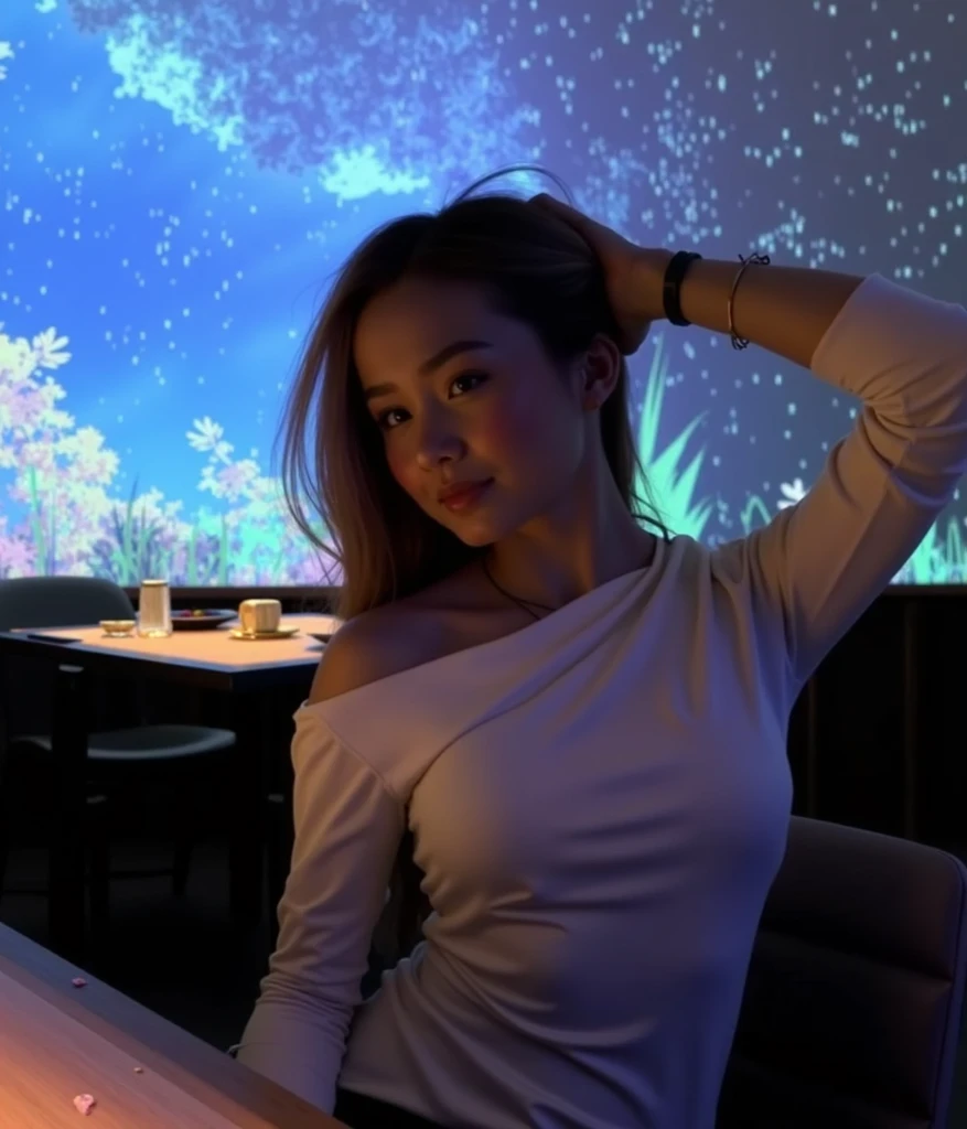 take this picture in the style of anime romance