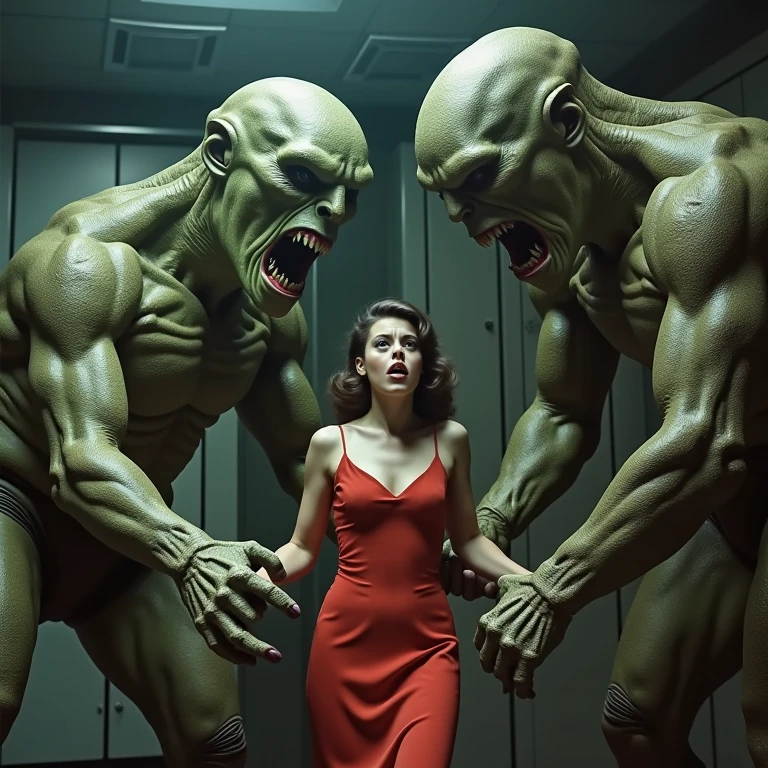 "(the best lighting, HIGH CONTRAST, dark, dramatic),(Woman next to a giant jelly , Open the rib cage, fetus, autopsy, human bones, blood on the walls), tv on . Light Caravaggio"
