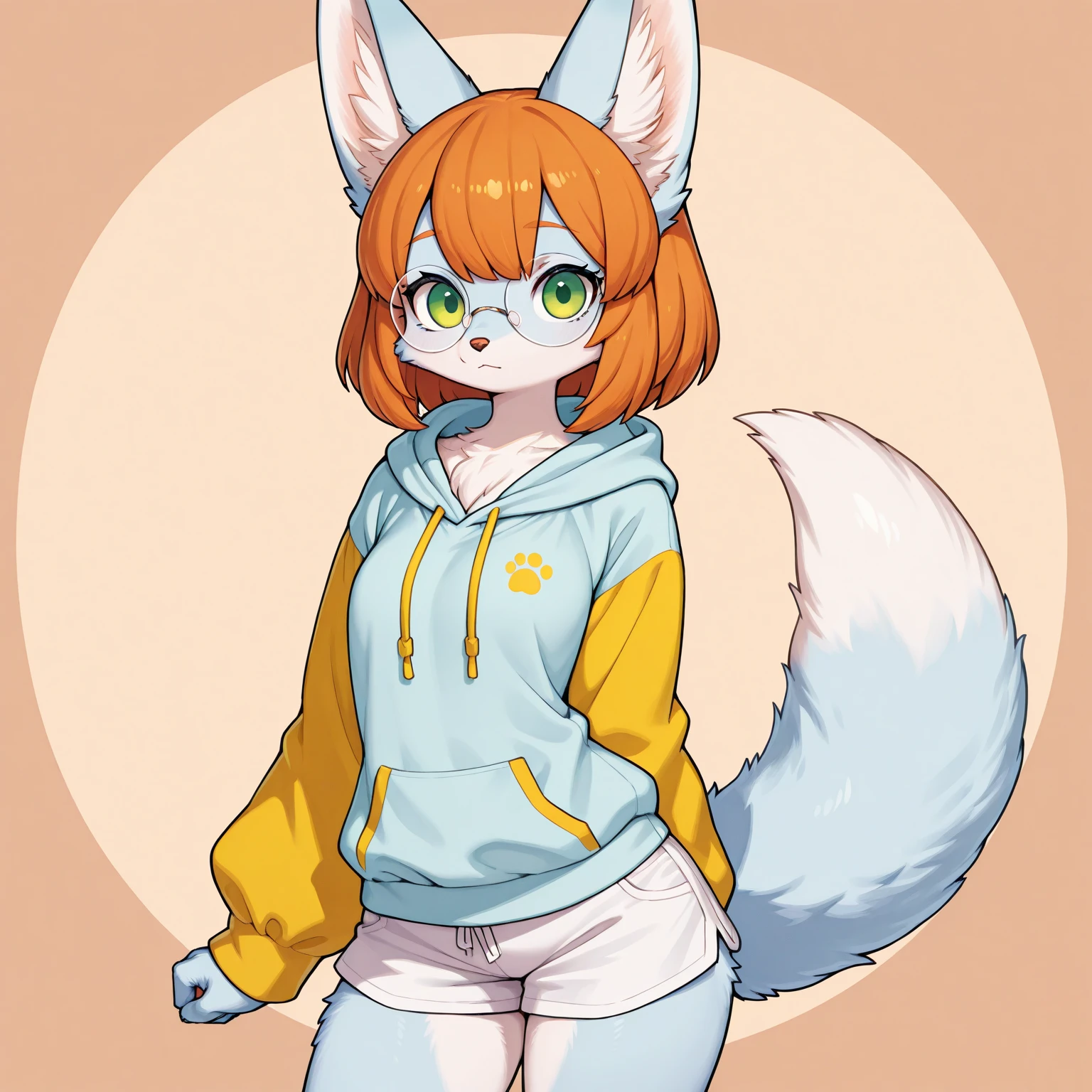 solo, male, rabbit, yellow colored fur, lean body, anthropomorphic rabbit,