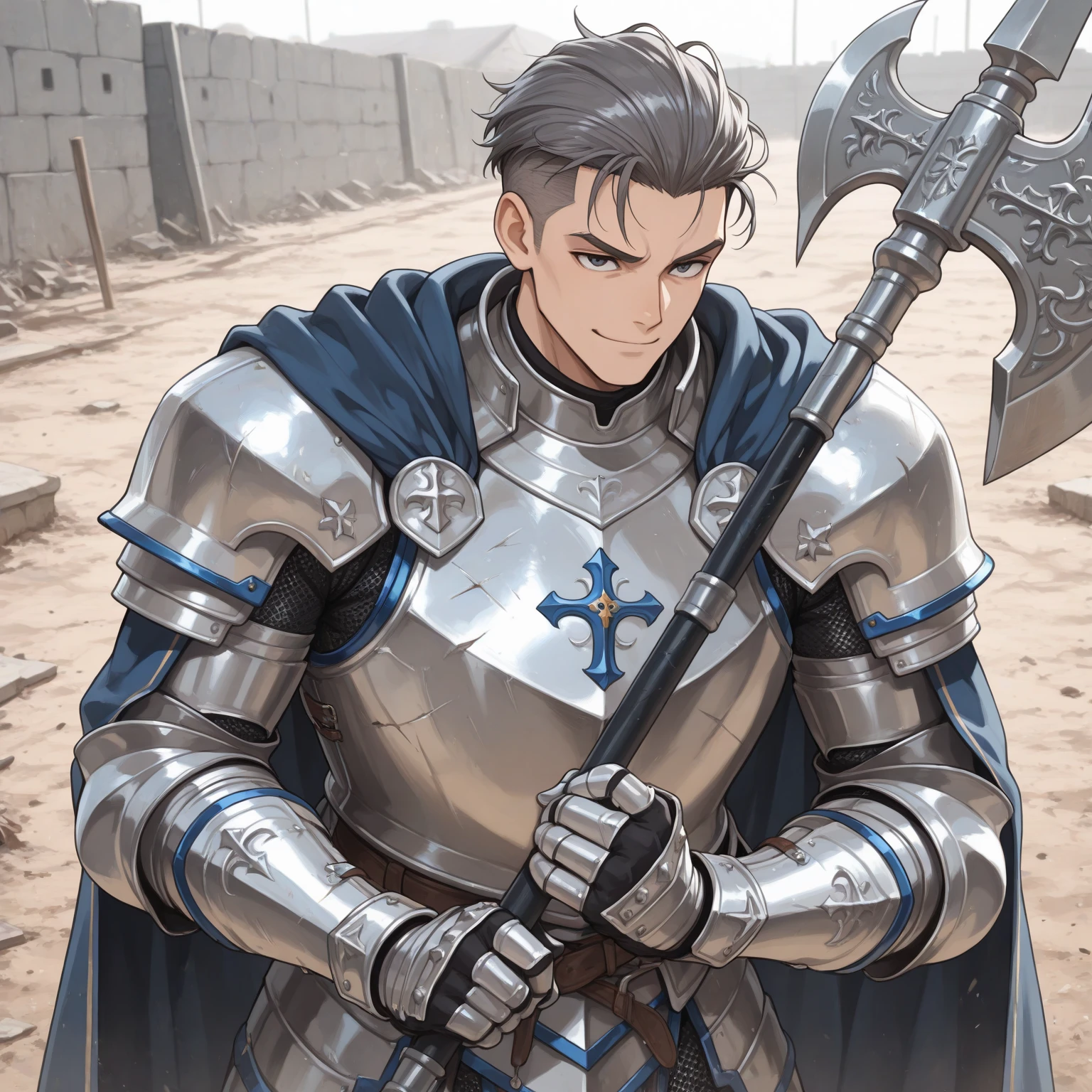 best quality, masterpiece, stocky man, short blond hair, he looks like laios touden, wearing metal armor, no bottoms, , projectile , bukakke, , open mouth gasping for air, blushing, hands chained to dirty dungeon wall, sexy, gay, homoerotic, extremely dramatic shadows, romantic atmosphere, perfection, no watermark, no logo, no signature