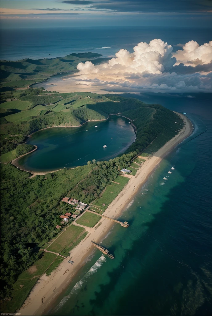 8K resolution, surreal, Super detailed, high quality,perfect , (girl: 1.1), 1girl, beautiful japanese woman,18-year-old, Shinwes,  detailed face, cute, Japanese idol faces, smile, very short hair, (curvy:1.6), (huge breasts:1.5), (:1.8), (navy micro  :1.3), (:1.3), (Sitting with knees up:1.5), (:1.3), (:1.5), (arms behind body:1.3), (navel focus:1.6), (from below:1.7), (on beach:1.5), 