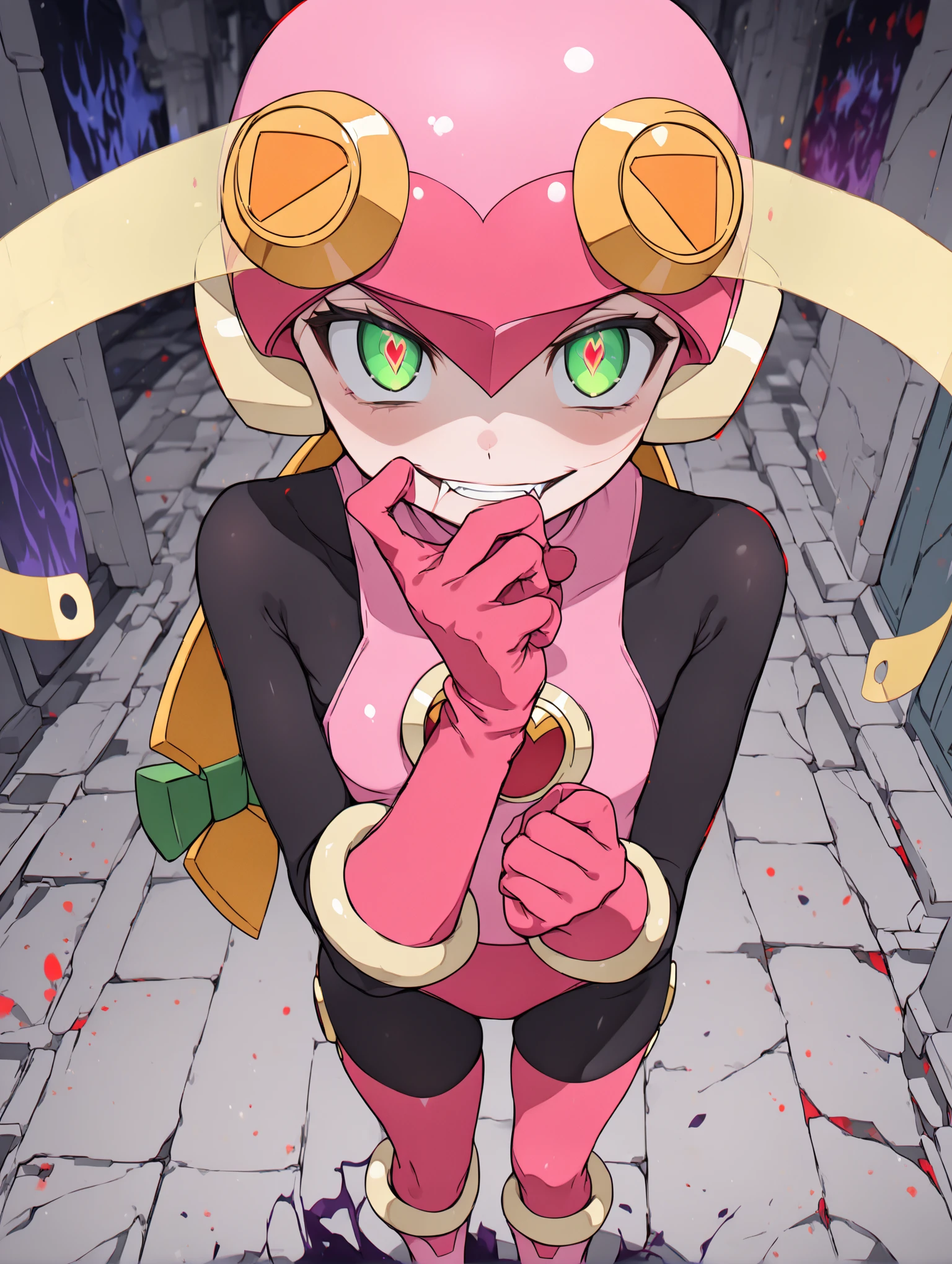 a close up of a cartoon character with a pink outfit, hylics artwork, vibrant fan art, trending on artstation.', comic cover art, 90s comic book character design, by Victor Mosquera, epic comic book style, marvelous expression, comic book cover art, pink iconic character, by Android Jones, comic book art style, by Pedro Pedraja