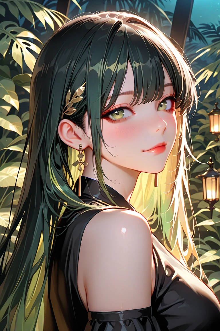 girl, holding a jar with many pharmaceutical pills, slight smile, red eyes, very pale skin, green image background and green image mask, madness and psychedelic image, various factors of madness and scrizophenia, elements of madness in the human mind
