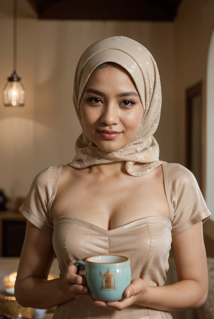 ((LAUGH AND SMILE SWEETLY)), ((CHUBBY)), ((HAIRY )), ((HIJABS TYLISH)), ((Straddling)), "  " (Malaysia female), age 15 years old, 8K, photottorialism, , ((RED LIPSTICK))