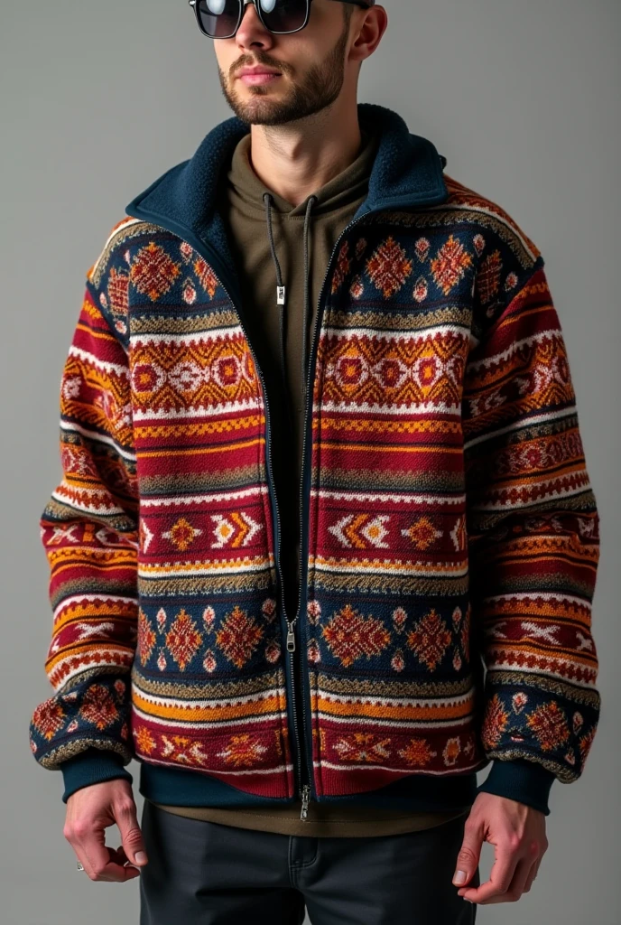 to design a set of sweatshirts，requires that the main design style be the street style of the west coast of the United States，, integrate Ateles Xinjiang ethnic style as the logo，Integrate the logo，the sleeve，embellished with collars and other embellishments