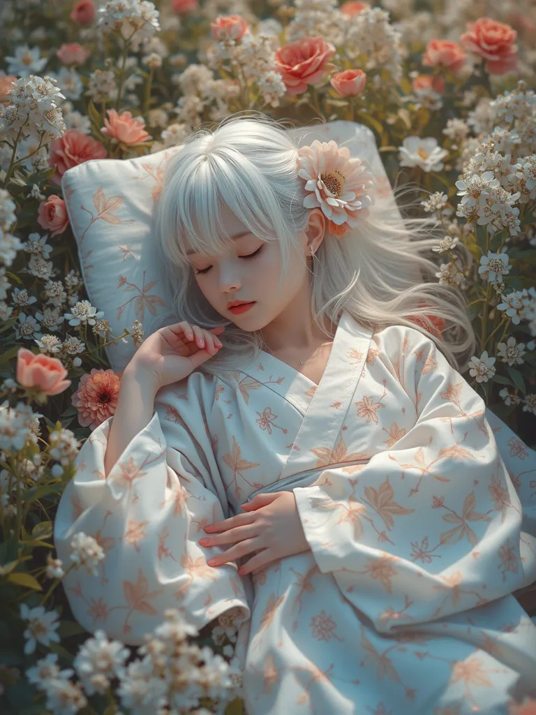 フローラル写実ポートレート生成