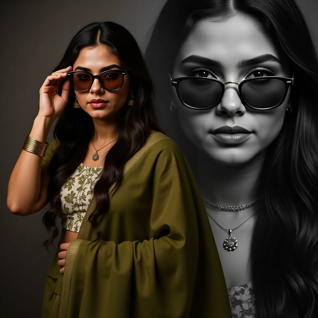 Image to double exposure model with sunglasses