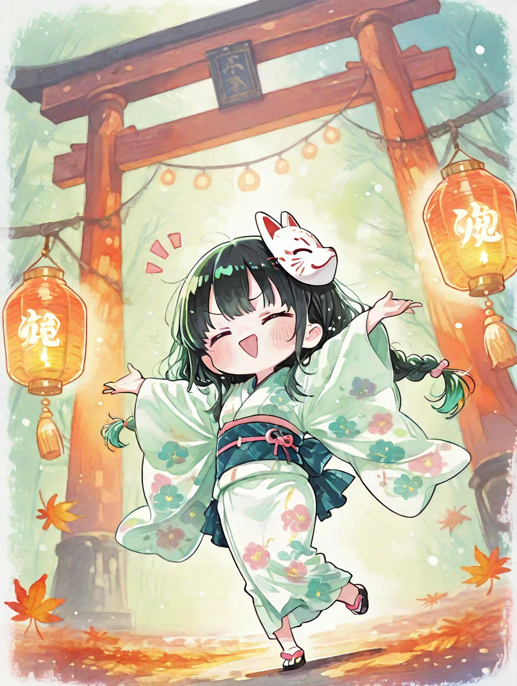 [ ]chibi style, cute, (solo:1.3), close-up, full body, 3/4 viewer ...