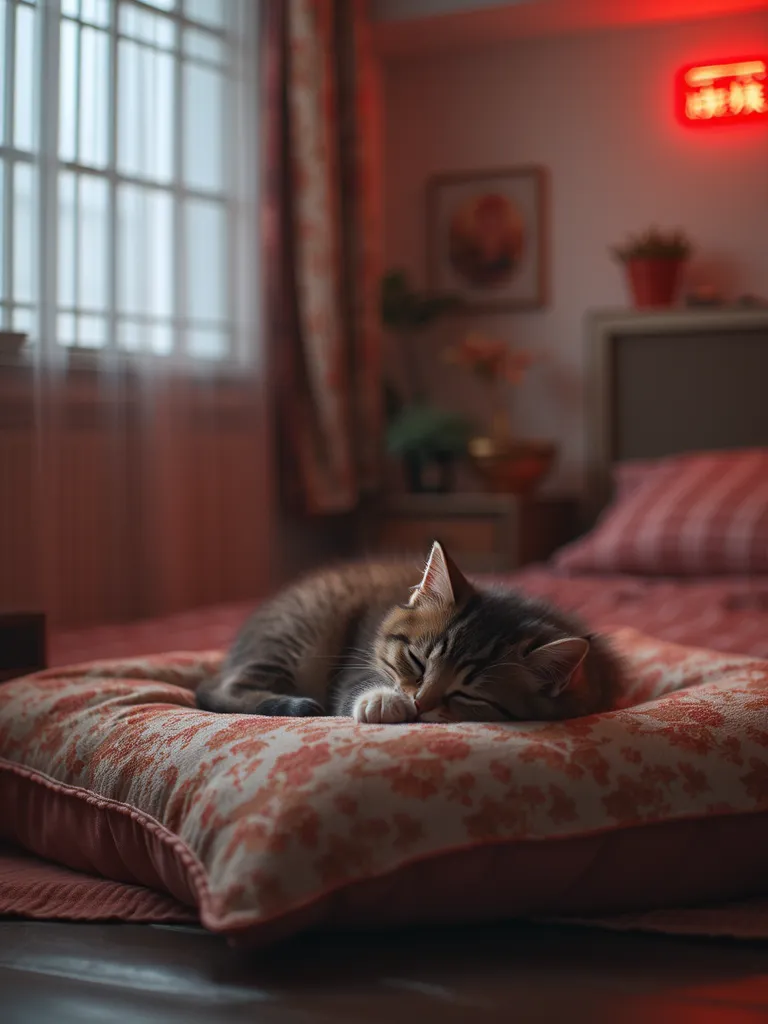 和風ルーム猫写実生成