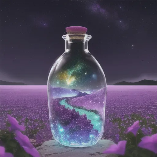 Galaxy Bottle Landscape Art