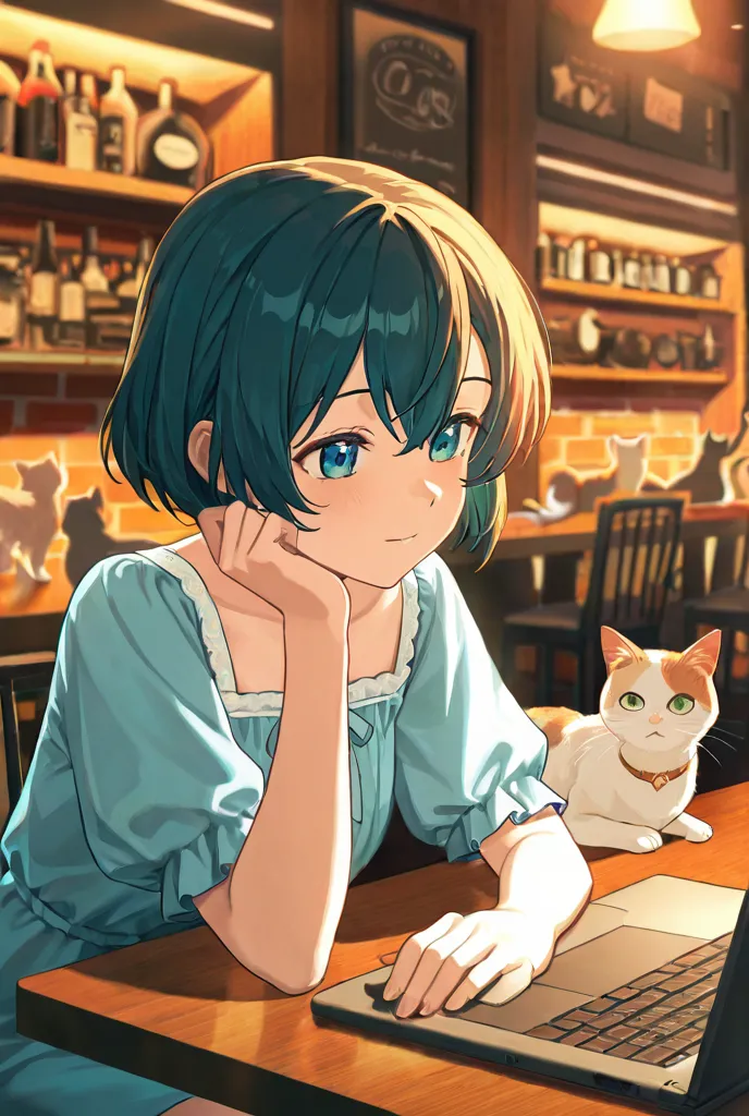 Anime Cafe Cozy Illustration