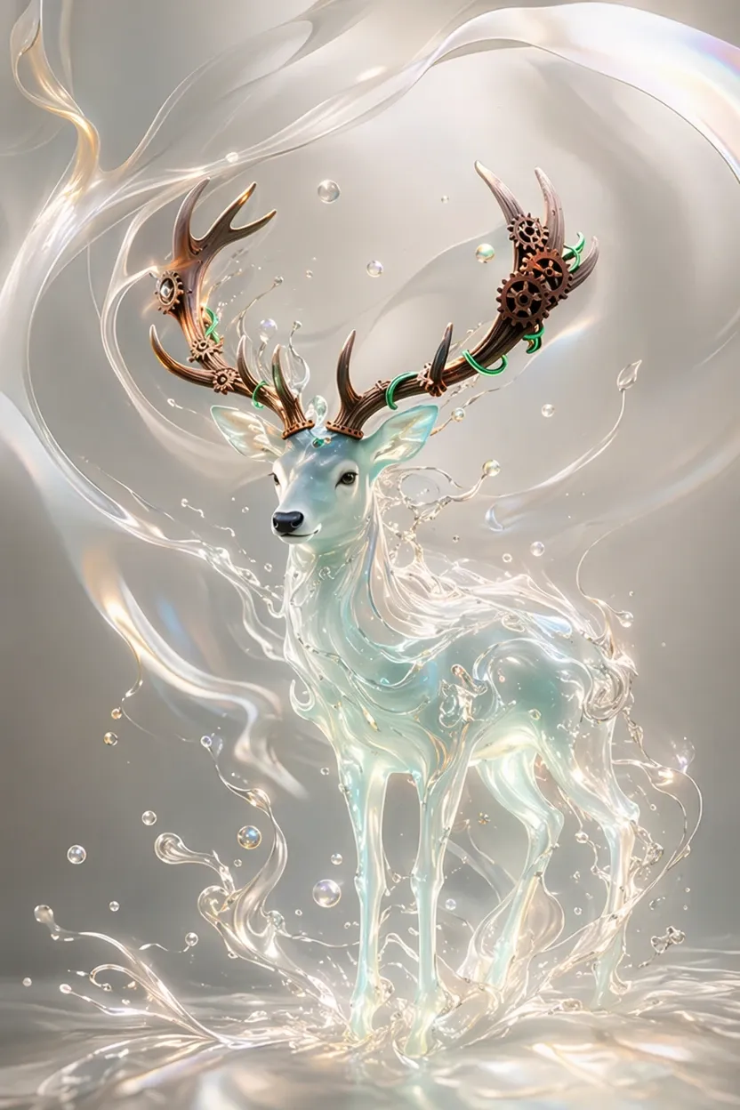 流体艺术风格融合插画生成