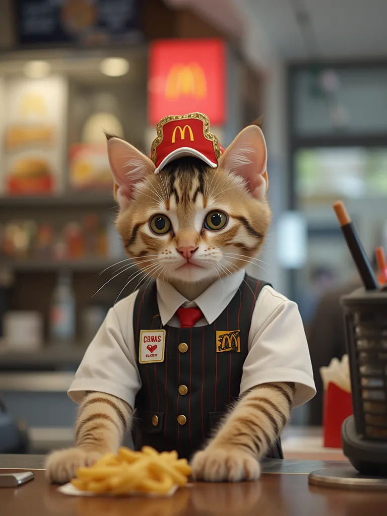 マクドナルド猫スタッフ生成