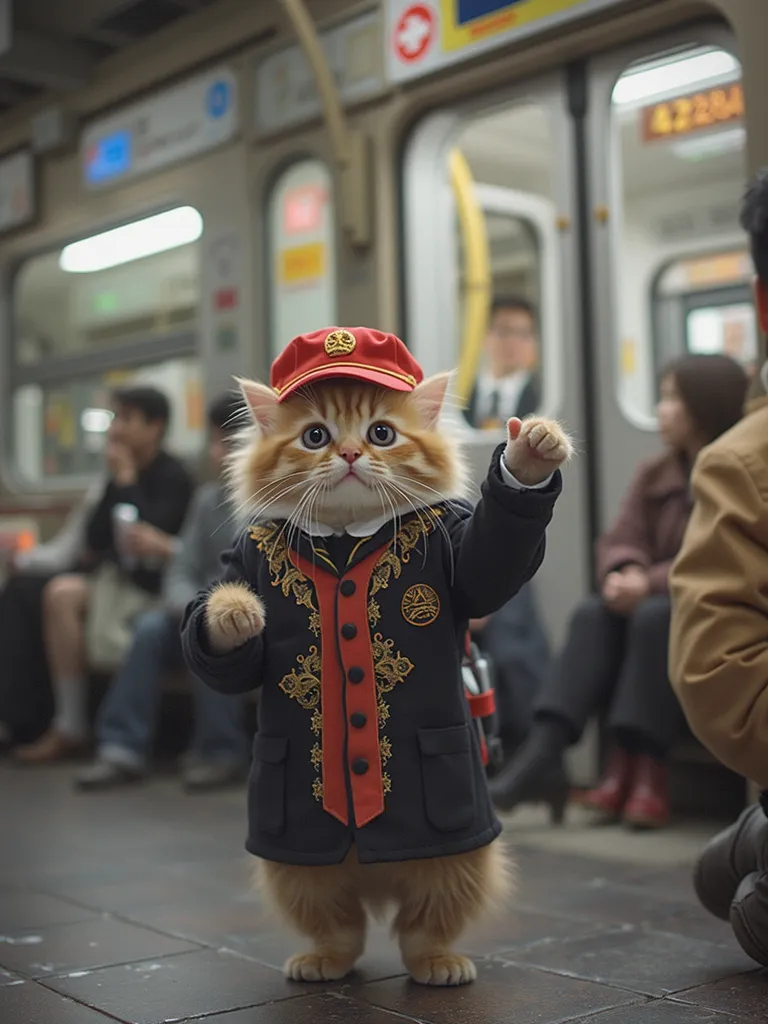 駅員猫リアル変身生成