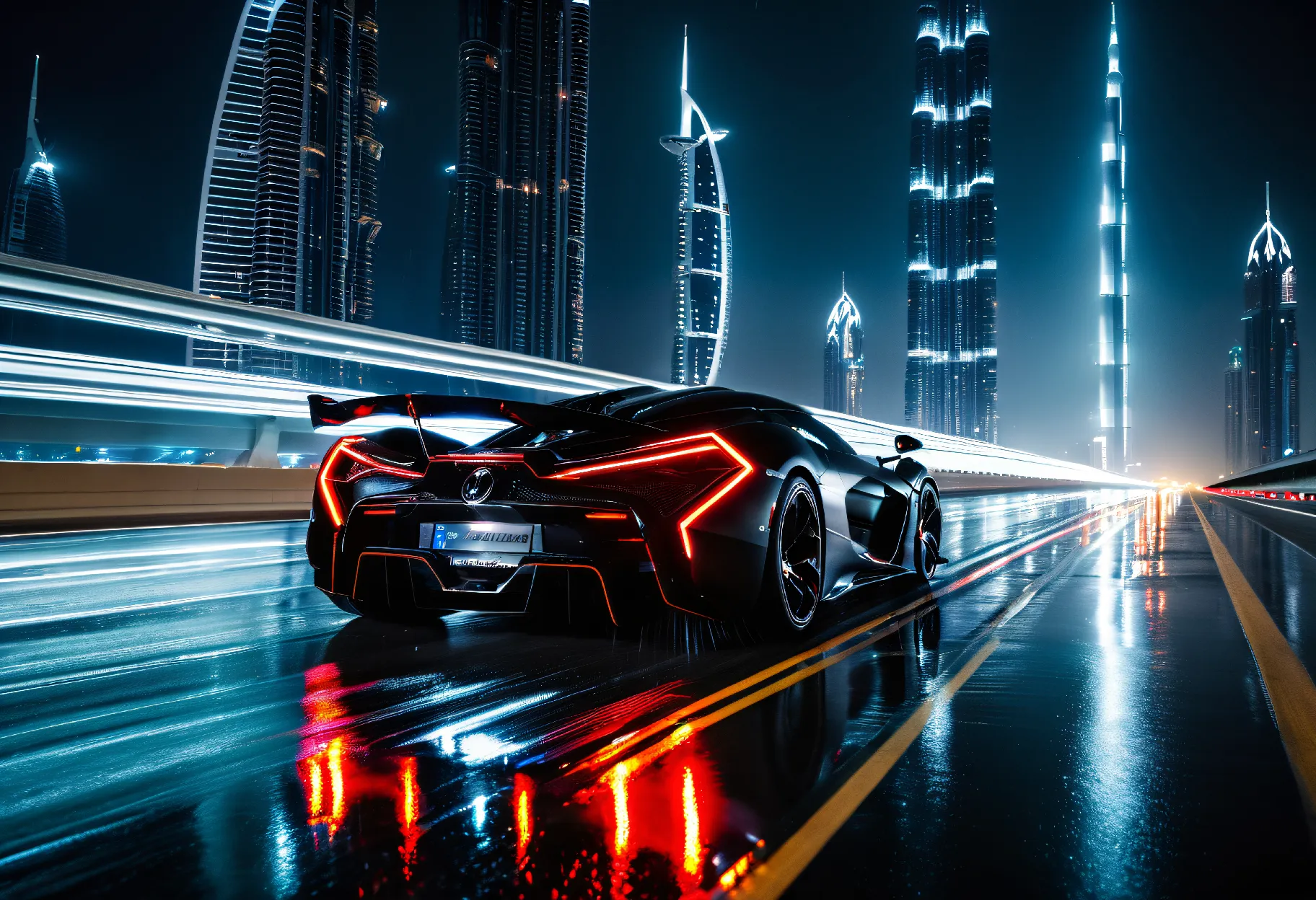 "Velocidade Noturna" (Hipercarros / Estilo Cyberpunk)