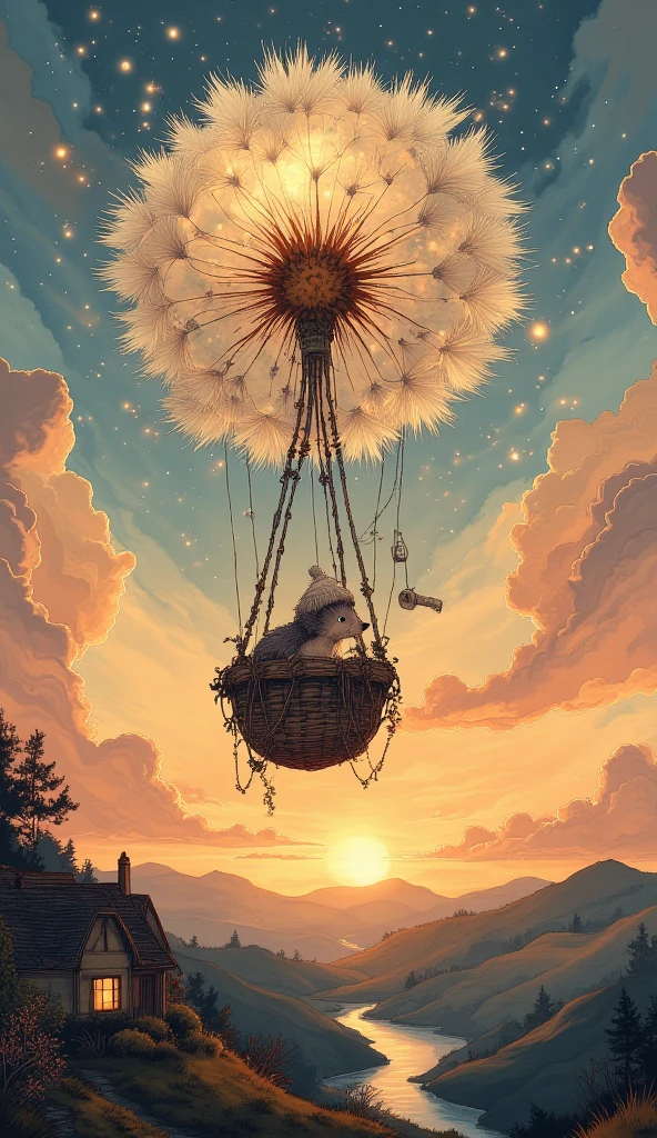 Ёжик в путешествии на одуванчике ✨
