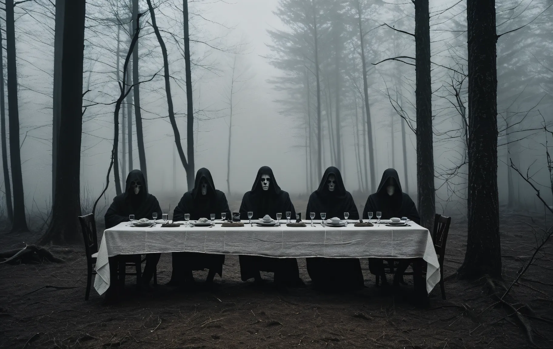 Detalhamento do rosto em Cena Sombria