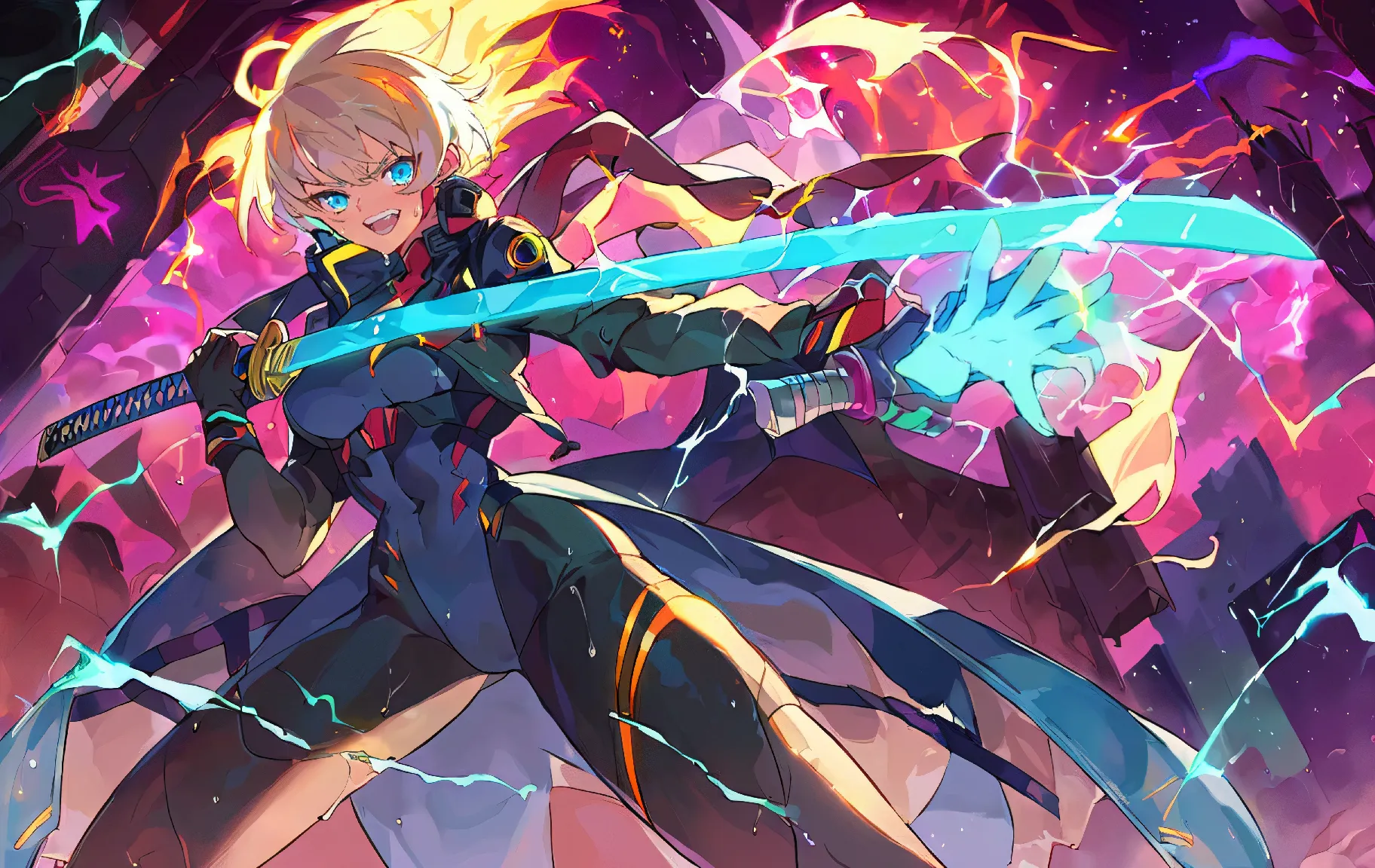 Detalhamento de Rosto Anime Sci-Fi