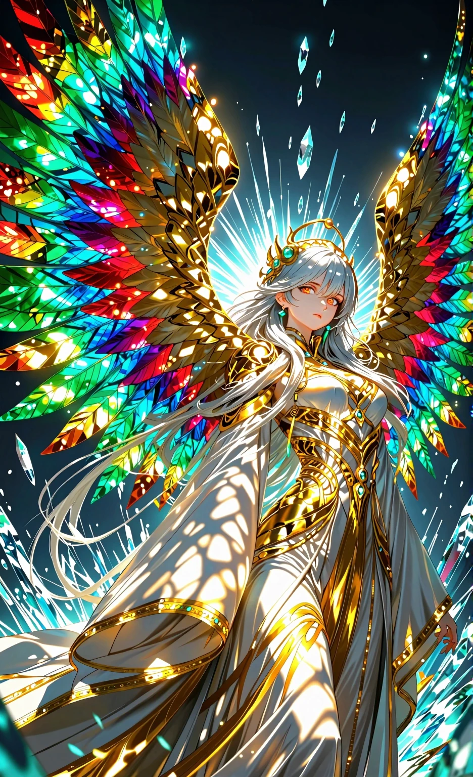 有翼の女神❇️高品質マニハール産 虹入り カーブド・クォーツ カラフルな翼 - SeaArt AI Daily Challenge