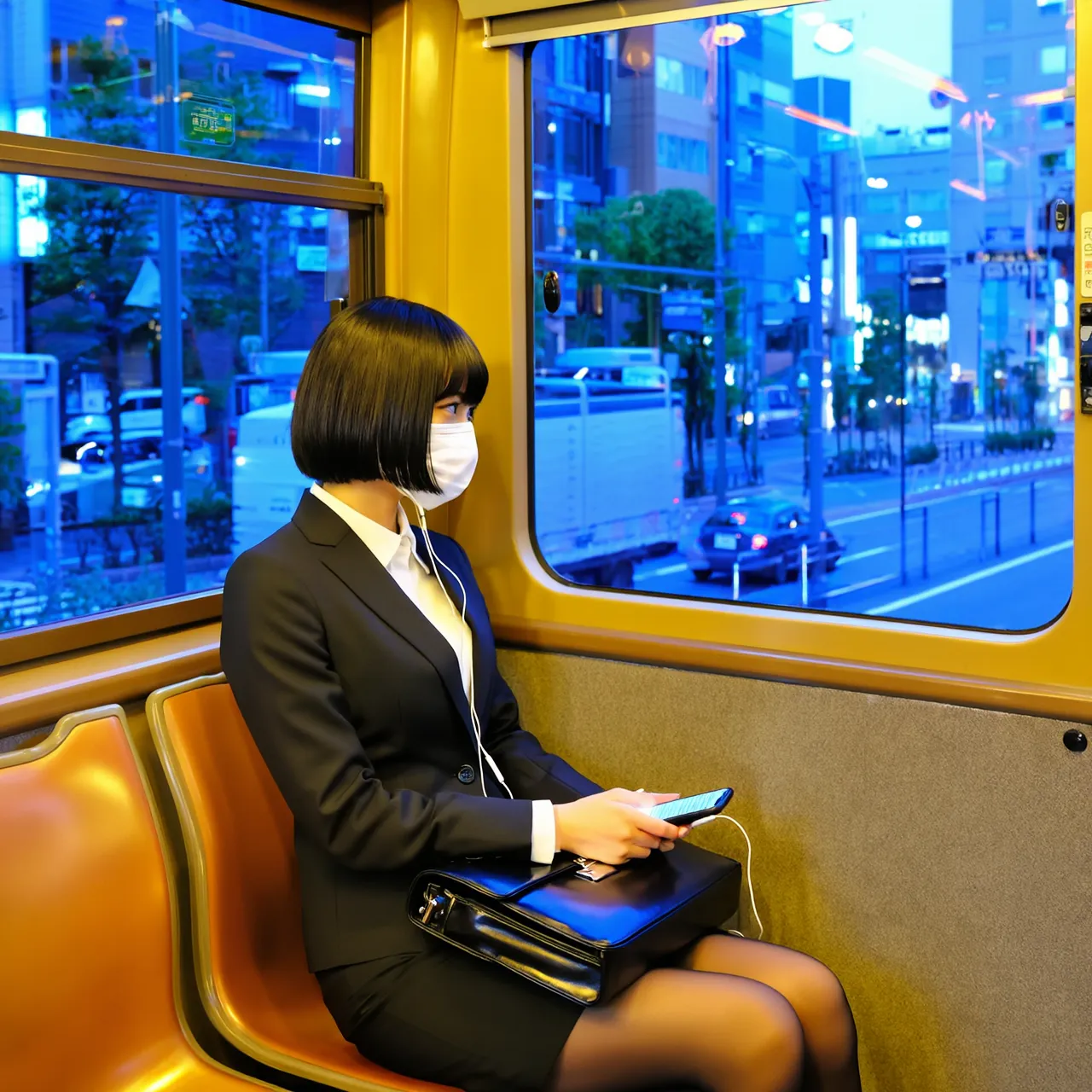 Realistic Portrait Bus Scene Generator