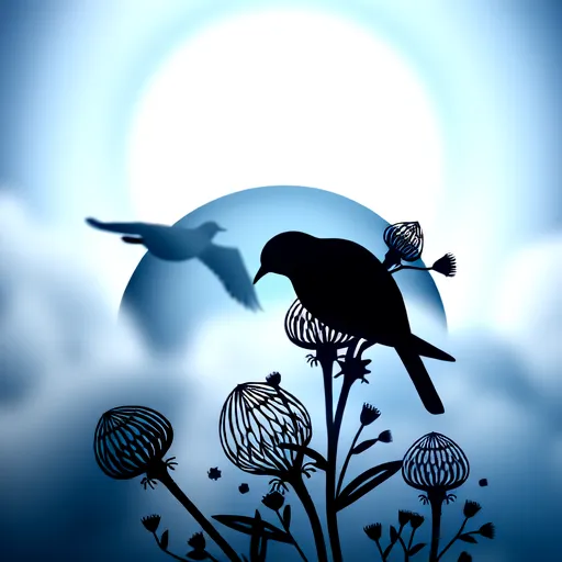 Dreamlike Bird Silhouette Art