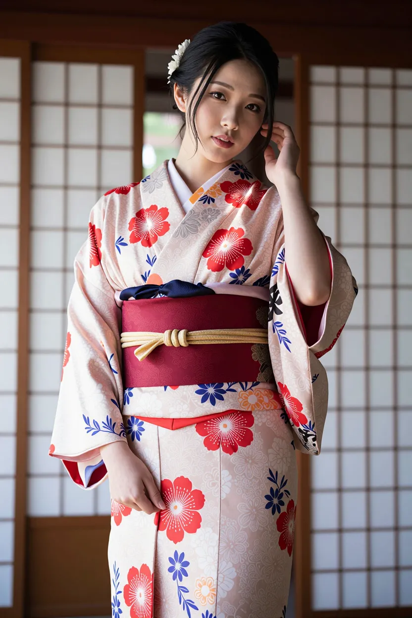 和服女性リアル生成フロー