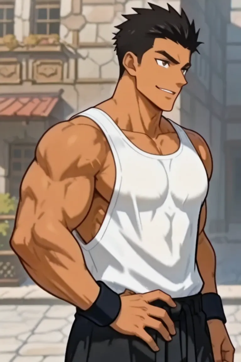 動漫風格肌肉角色生成