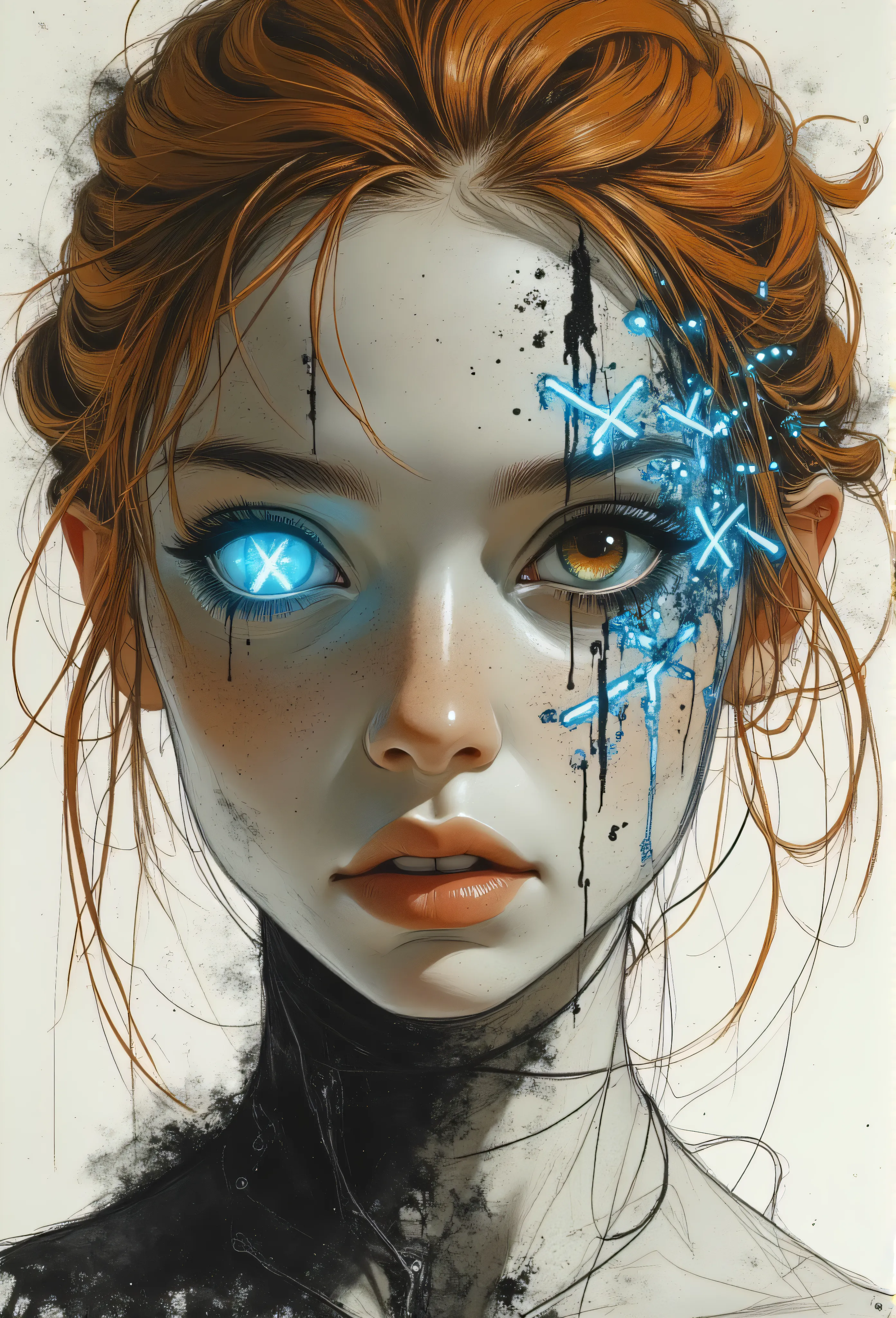 Flux Cyberpunk Charcoal Portrait Generator