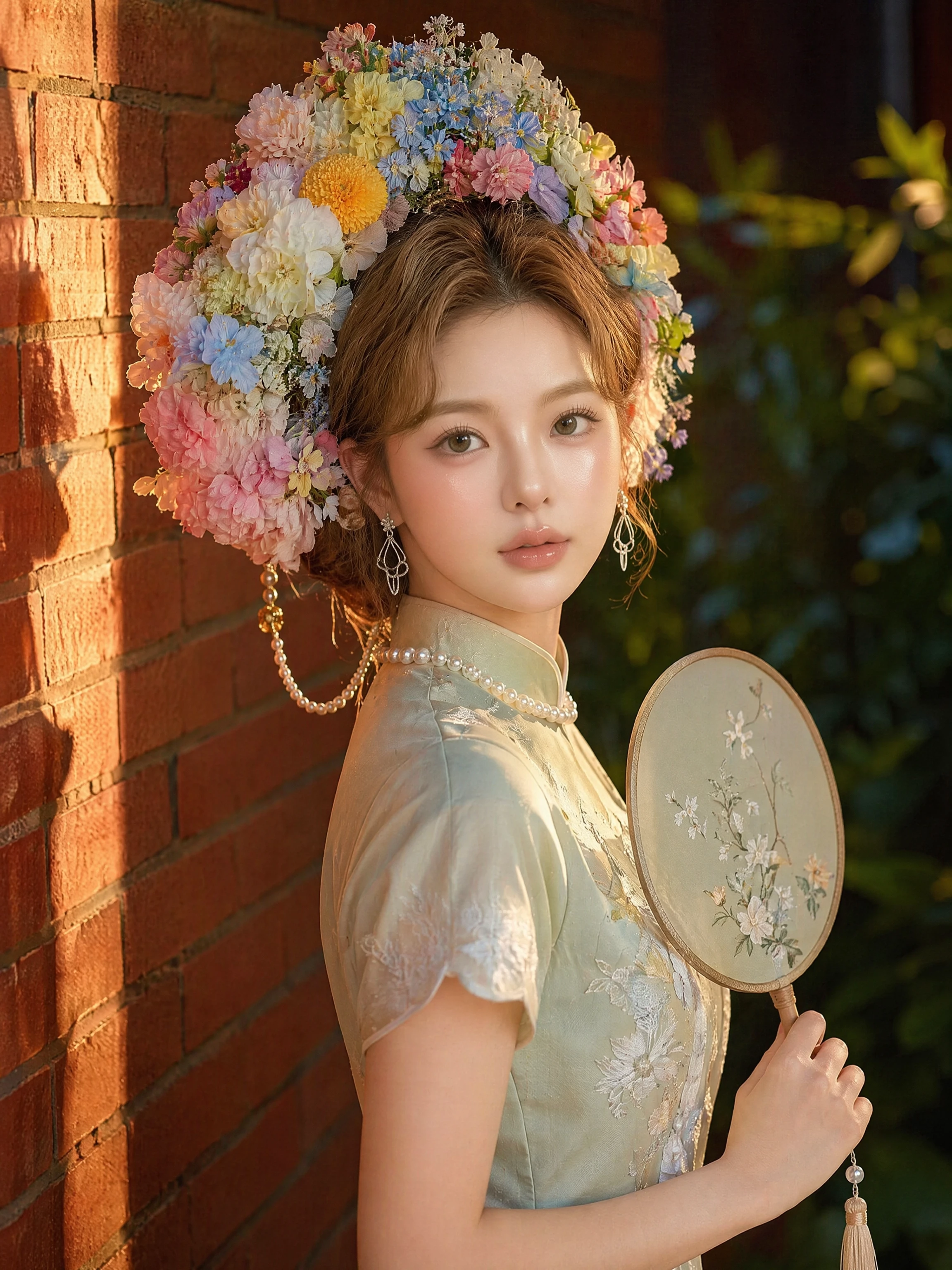📸Chinese-style Floral Hairpin Aesthetic｜Intangible Cultural Heritage 'Wear Flowers Today' Image Template