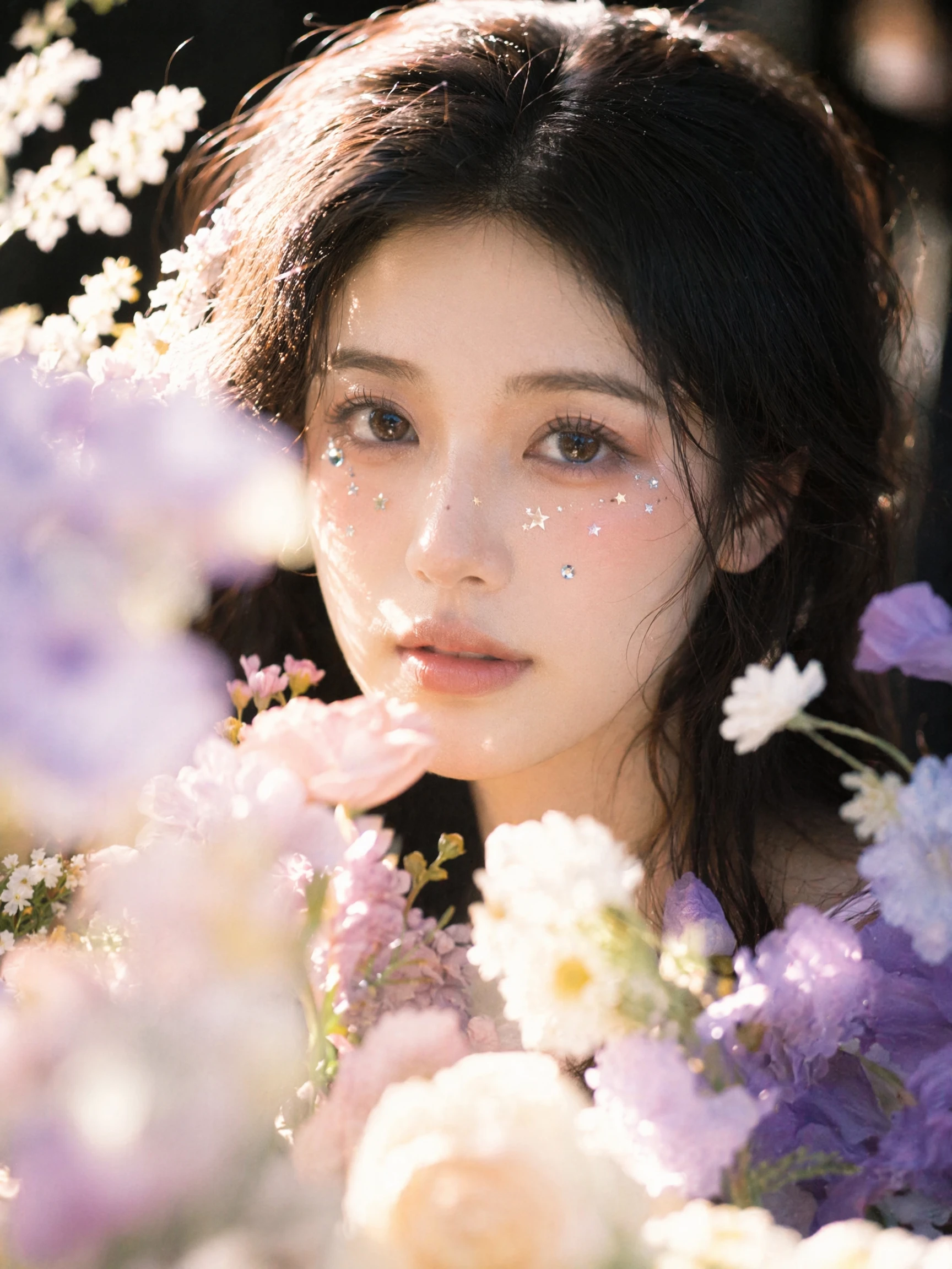 Japanese-Style Fresh, Dreamy Film Face Close-Up