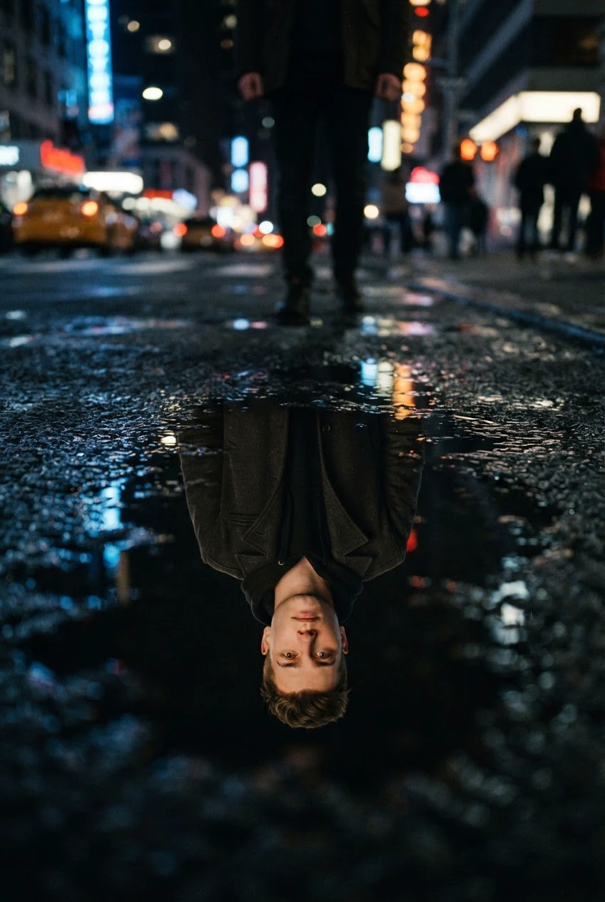 Ciudad nocturna, el reflejo que me sorprendió 😯