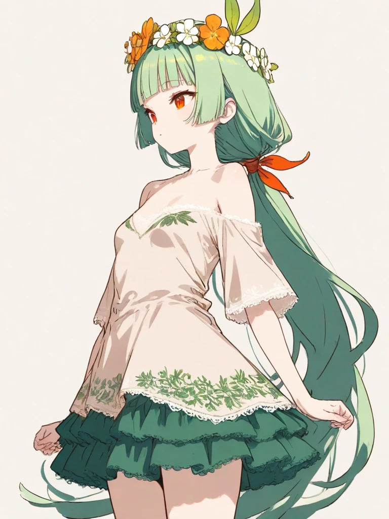 green hair low ponytail girl 0.1