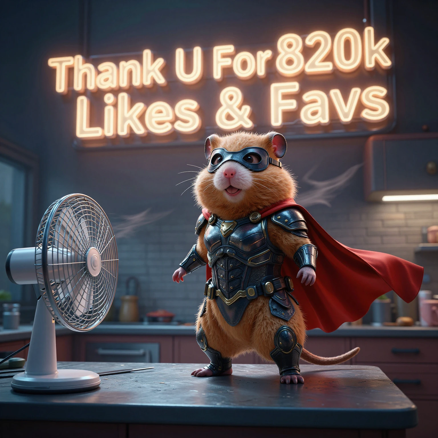 Hero hamster thank you for 820k likes & favourites ! 🐹