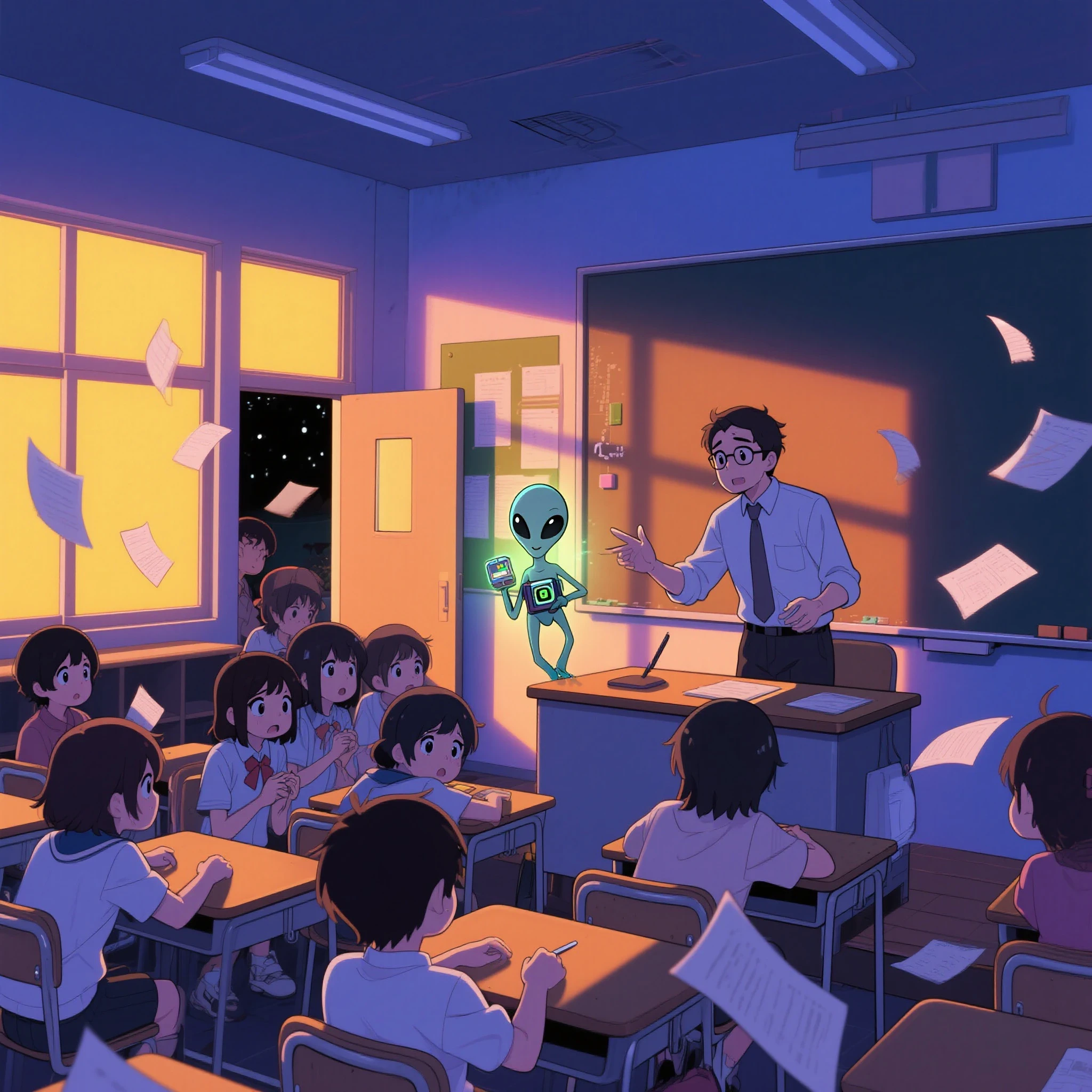Alien crashed into our evening class! 👽